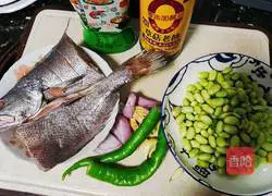 Illustration of how to make sea bass and roasted beans 1