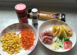 Illustration of how to make bacon pasta 1