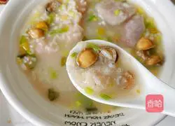 Illustration of how to make baby abalone and taro porridge 15