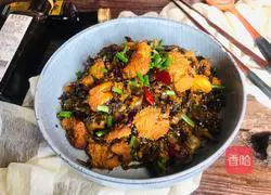 Illustration of how to make fried fish roe with pickled cabbage 10