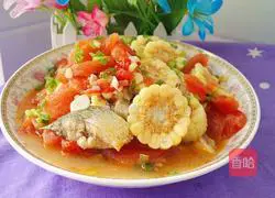 Illustration of how to make corn and tomato fish 13