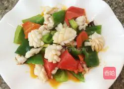 Illustration of how to make fried squid with green pepper 7