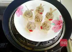 Illustration of how to make steamed tofu with anchovies and shrimp balls 11