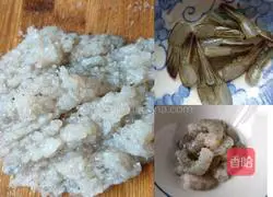 Illustration of how to make shrimp balls with anchovies 1