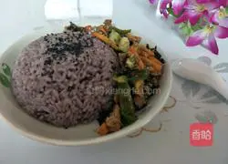 Illustration of fish-flavored shredded pork rice bowl (simple) 18