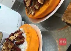 Illustration of how to make glutinous rice, osmanthus, red dates and steamed pumpkin 2