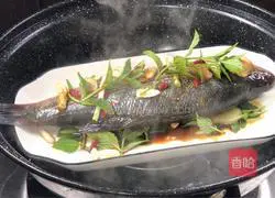 Steamed with mint Illustration of how to make sea bass 10