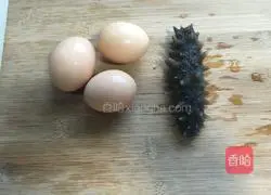 Illustration of how to make sea cucumber custard 1