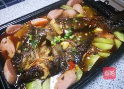 Chuan Illustration of the family version of grilled fish 7