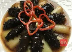 Illustration of how to cook sea cucumber with green onions 21