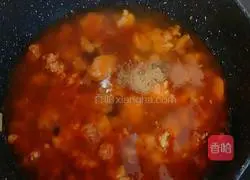 Illustration of how to make minced pork, shrimp and tofu 6