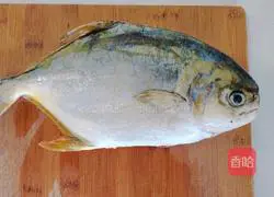 Illustration of how to make dry fried pomfret 1