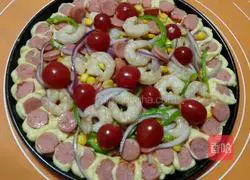 Illustration of how to make ham pizza 12