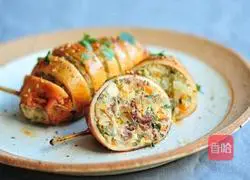 Cooking ~ Illustration of how to make fried and stuffed squid 5