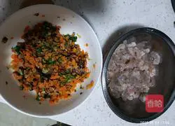 Illustration of how to make shrimp and vegetable pancakes 2