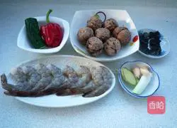 Illustration of how to make fried shrimps with fresh walnuts 1