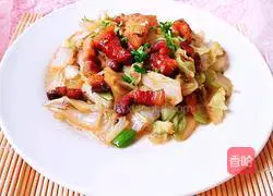 Illustration of how to make stir-fried cabbage with pork belly 8