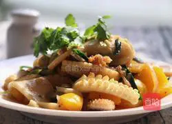 Illustration of how to make fried white rice cake with cuttlefish 9