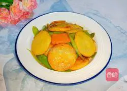 Illustration of how to make snow pea cuttlefish cakes 11