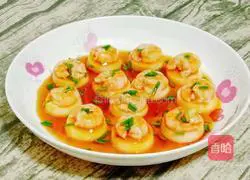 Illustration of how to make steamed shrimps with tamagoyaki tofu 13