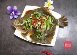 Illustration of steamed turbot fish 15