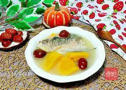 Illustration of how to make black fish, red dates and pumpkin soup 11