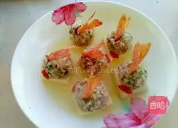 Illustration of how to make steamed tofu with anchovies and shrimp balls 12