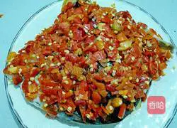 Illustration of how to make fish head with chopped pepper 8