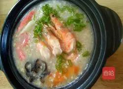 Illustration of how to make seafood scallop oatmeal porridge 8