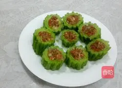 Illustration of how to make bitter melon stuffed with meat 4