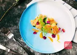 Illustration of how to make Cantonese-style fried grilled shrimps and stuffed broccoli with glue 8