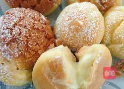 Illustration of making custard crispy puffs 16