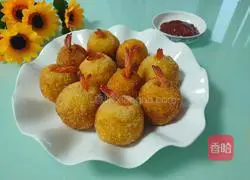 Illustration of how to make anchovy shrimp balls 15