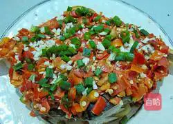 Illustration of how to make fish head with chopped pepper 10