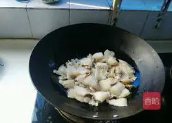 Illustration of the recipe of twice-cooked pork with flavored black bean sauce 7