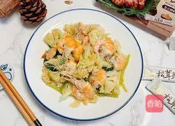 Illustration of how to make fried cauliflower with shrimps 12