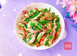 Stir-fried dried tofu and chives Illustration of how to make shrimp 16