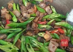 Illustration of twice-cooked pork with hot pepper 8