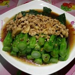 Boiled Choy Sum with Minced Pork