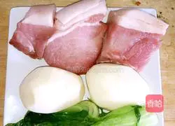 Illustration of how to make sweet and sour pork ribs and potato version 1