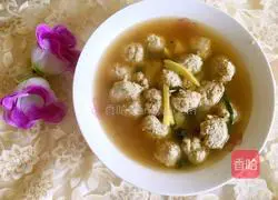 Illustration of how to make mackerel balls in clear soup 10