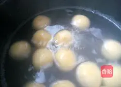 Illustration of how to make stuffed pumpkin glutinous rice balls 9