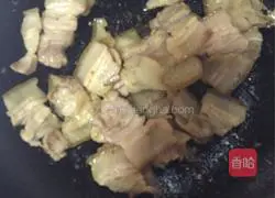 Illustration of how to make twice-cooked pork with black bean sauce 2