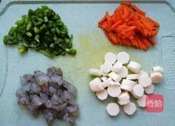 Illustration of how to make two-color yam and shrimp cake 2