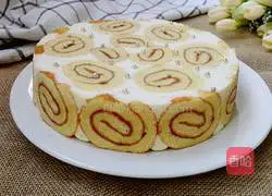 Illustration of how to make cake roll cheese mousse 18