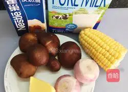 Illustration of how to make cream of mushroom soup 1