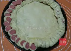 Illustration of how to make ham pizza 9