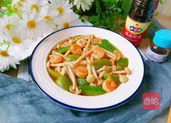 Illustration of how to stir-fry white jade mushrooms with shrimps and loofah 14