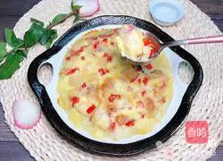 Illustration of how to make bacon, potato and rice pizza 14