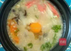 Illustration of how to make seafood scallop oatmeal porridge 9